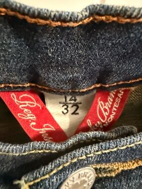 Lucky Brand Blue Denim Boot Cut Jeans with Brown Stitching